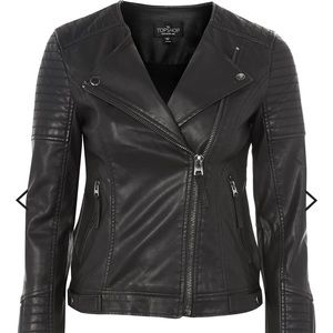 Topshop Black faux leather Nelly jacket size 2